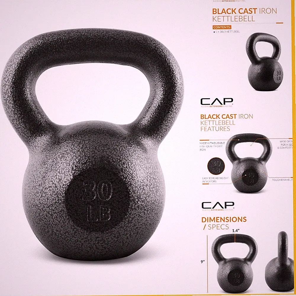 CAP Barbell Cast Iron Kettlebell - Singles and Sets, Multiple Weight Choices