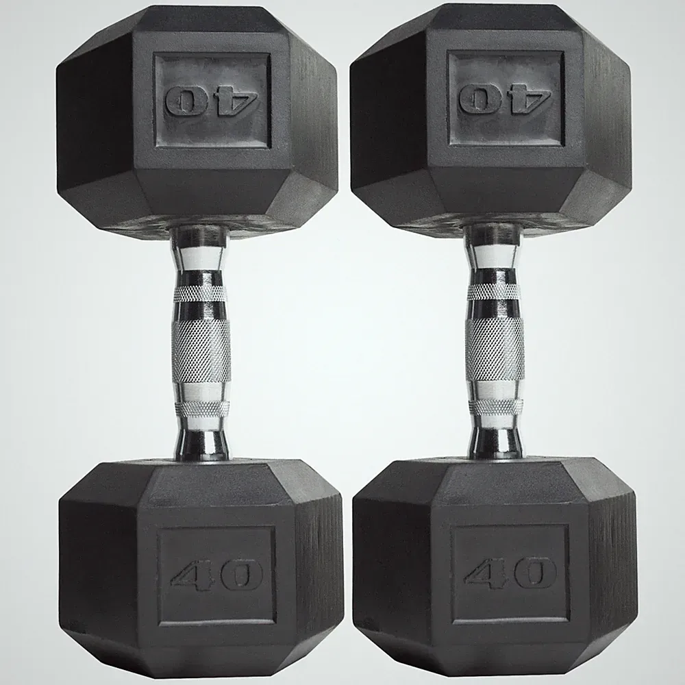 CAP Barbell Coated Hex Dumbbell, Single 40 lbs (2 pack)