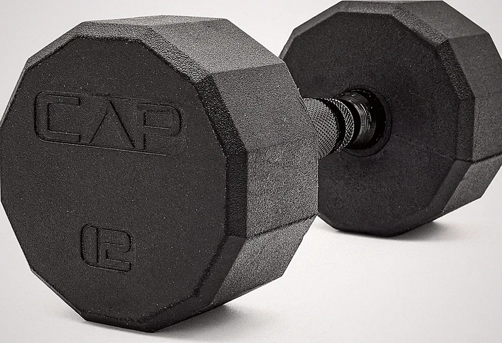CAP Barbell Coated Hex Dumbbell Weight - Single | 10-120 Lbs | Multiple Options