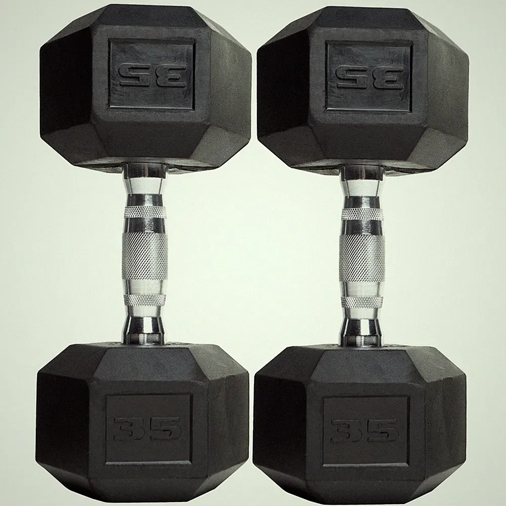 CAP Barbell Coated Hex Dumbbells Single 35lb Steel Grip Home Gym - 2 Pack