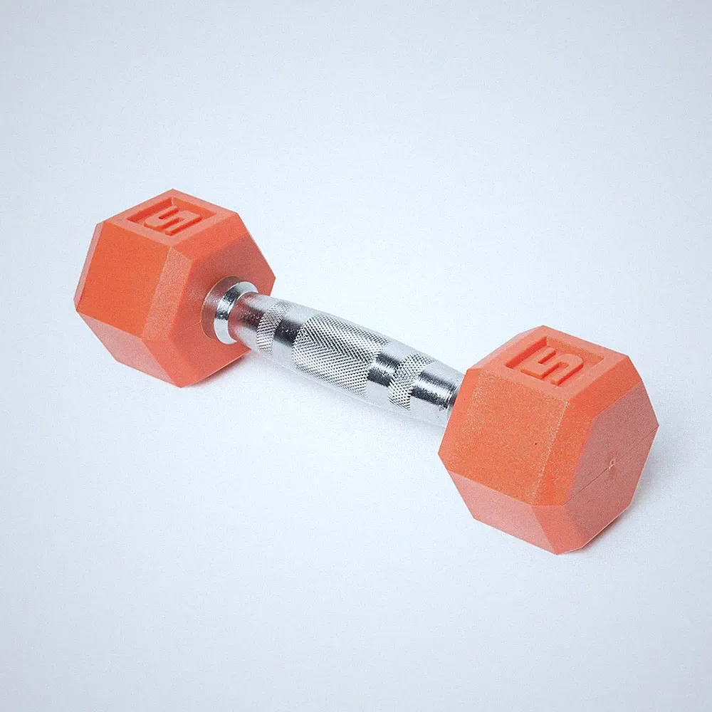 CAP Barbell Color Coated Single PVC Hex Dumbbell, Orange, 5 lb.