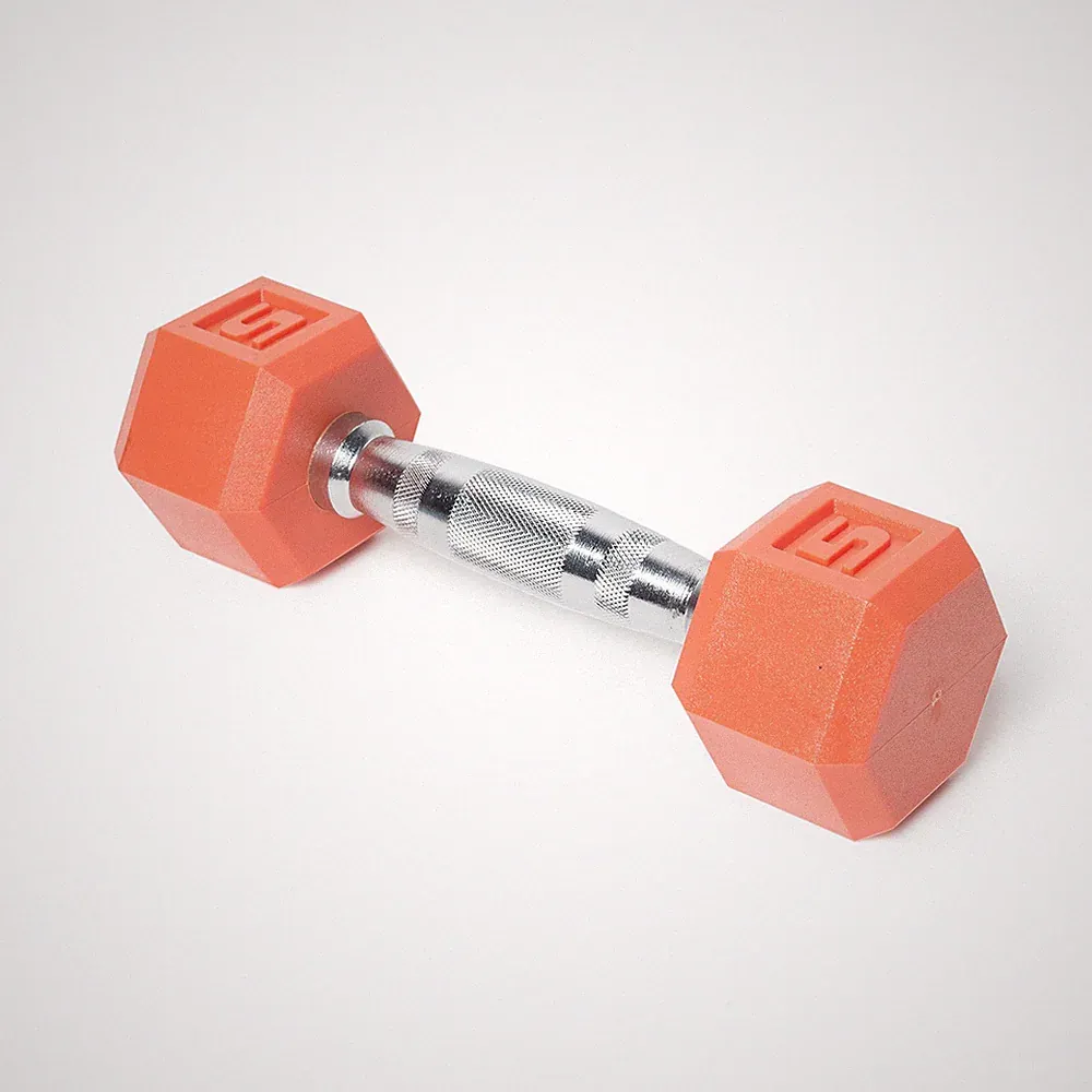 CAP Barbell Color Coated Single PVC Hex Dumbbell, Orange, 5 lb.