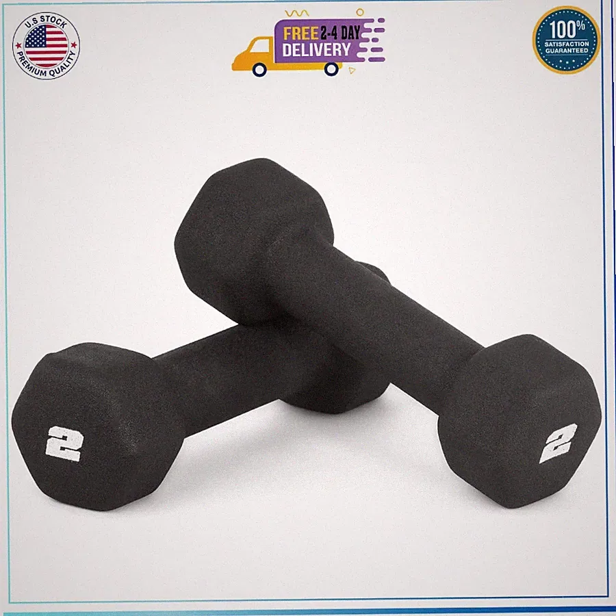 CAP Barbell Neoprene Coated Dumbbell Pair Weights Black