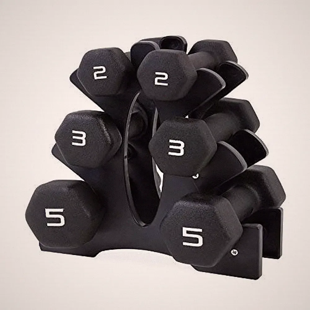 CAP Barbell Neoprene Dumbbell Set with Rack 20 lb Black