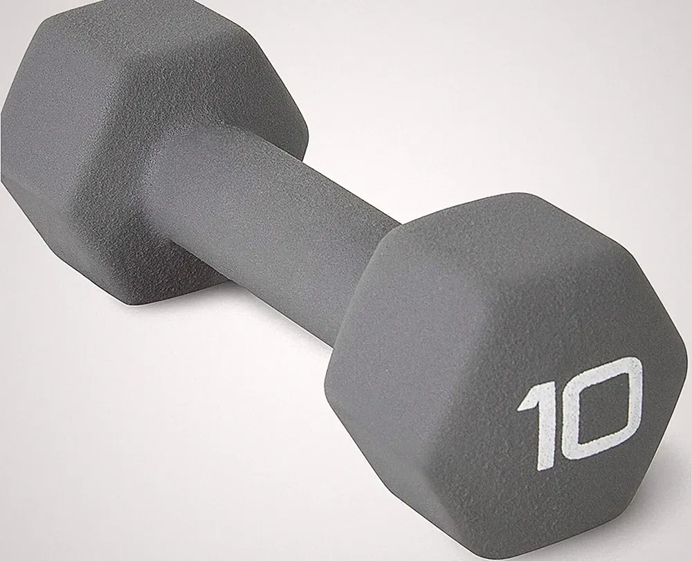 CAP Barbell Neoprene Dumbbell, Single 10 LB Hand Weight - SDN5-010 - Grey