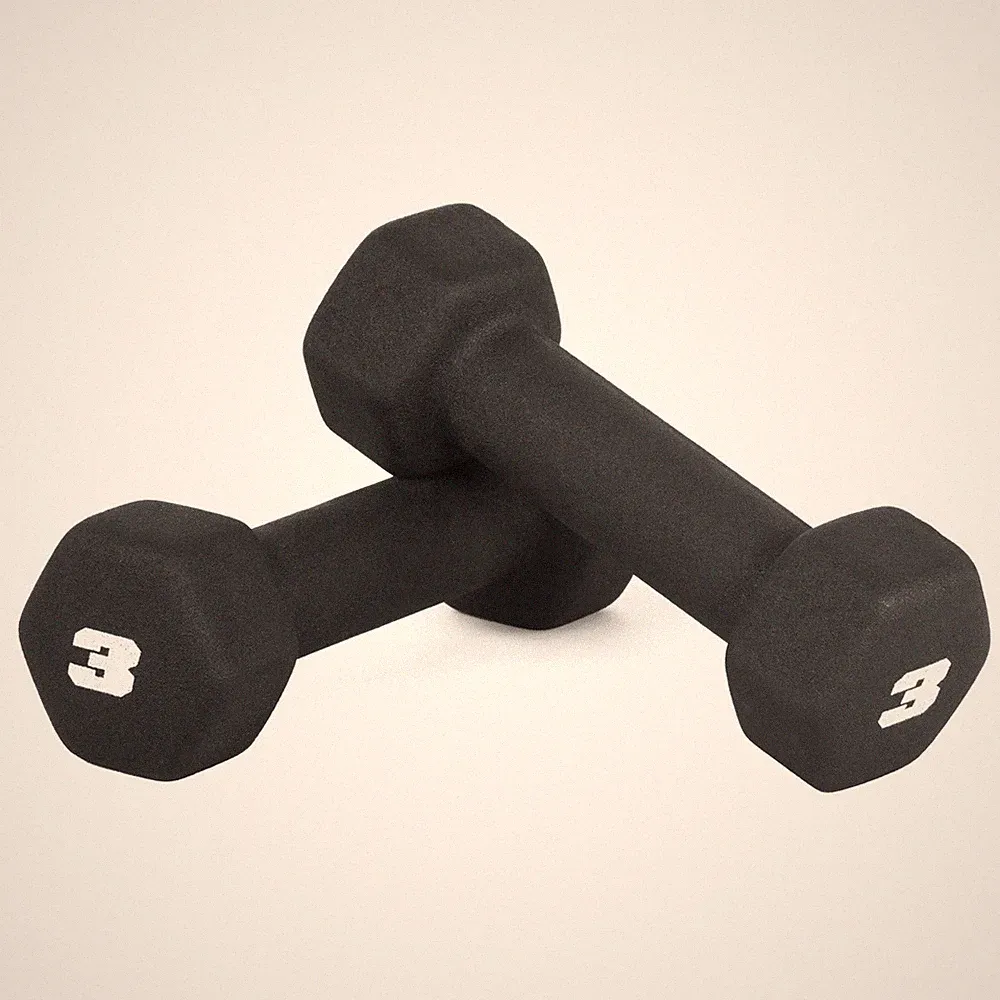 CAP Barbell Neoprene Dumbbell Weights, 3 lb Pair, Black