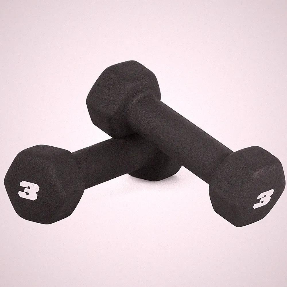 CAP Barbell Neoprene Dumbbell Weights, 3 lb Pair, Black
