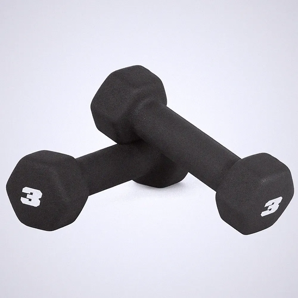 CAP Barbell Neoprene Dumbbell Weights, 3 lb Pair, Black