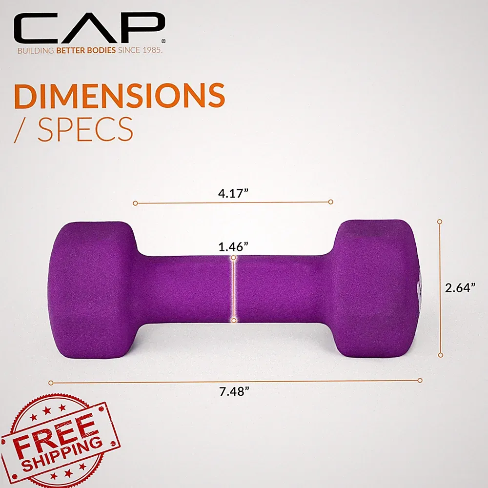 CAP Barbell Neoprene Dumbbell Weights 5 lb Pair Violet
