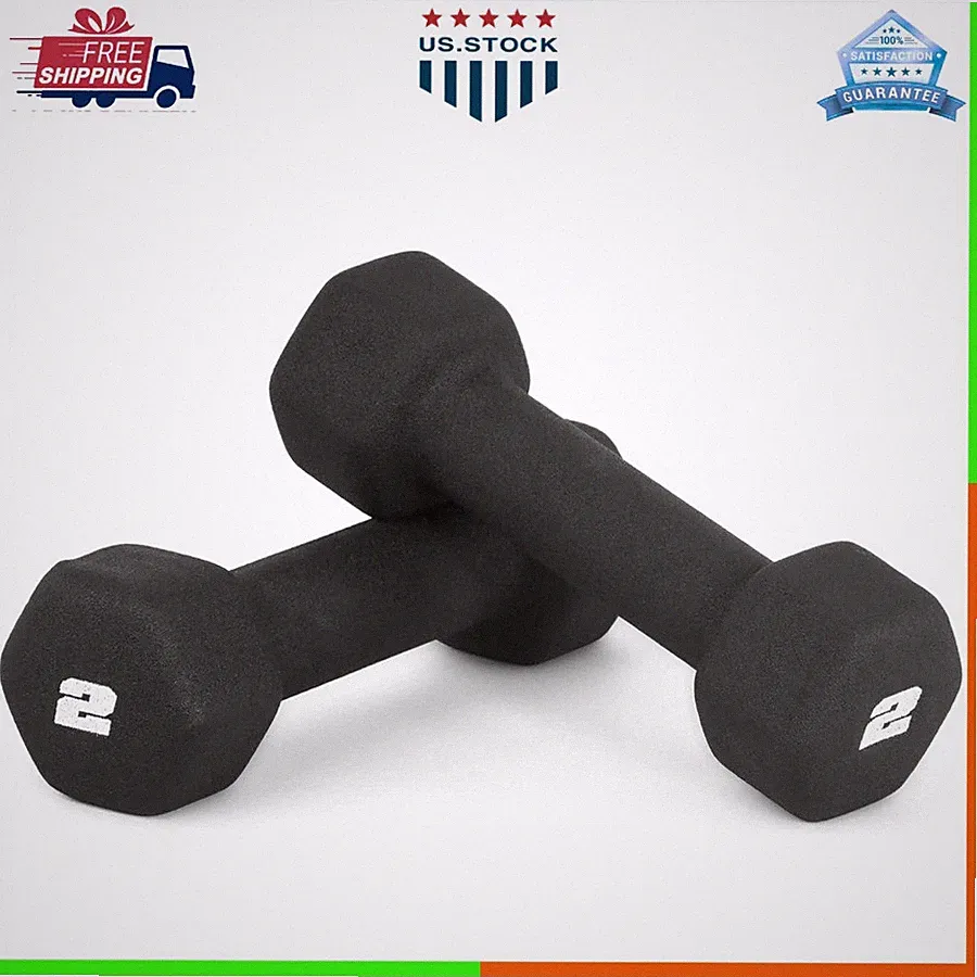 CAP Barbell Neoprene Dumbbell Weights Pair Black Fitness Strength Training