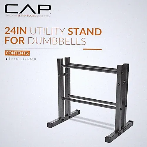 CAP BARBELL RK-3DMK 24" UTILITY RACK FOR DUMBBELLS, MEDICINE BALLS AND - GRAY