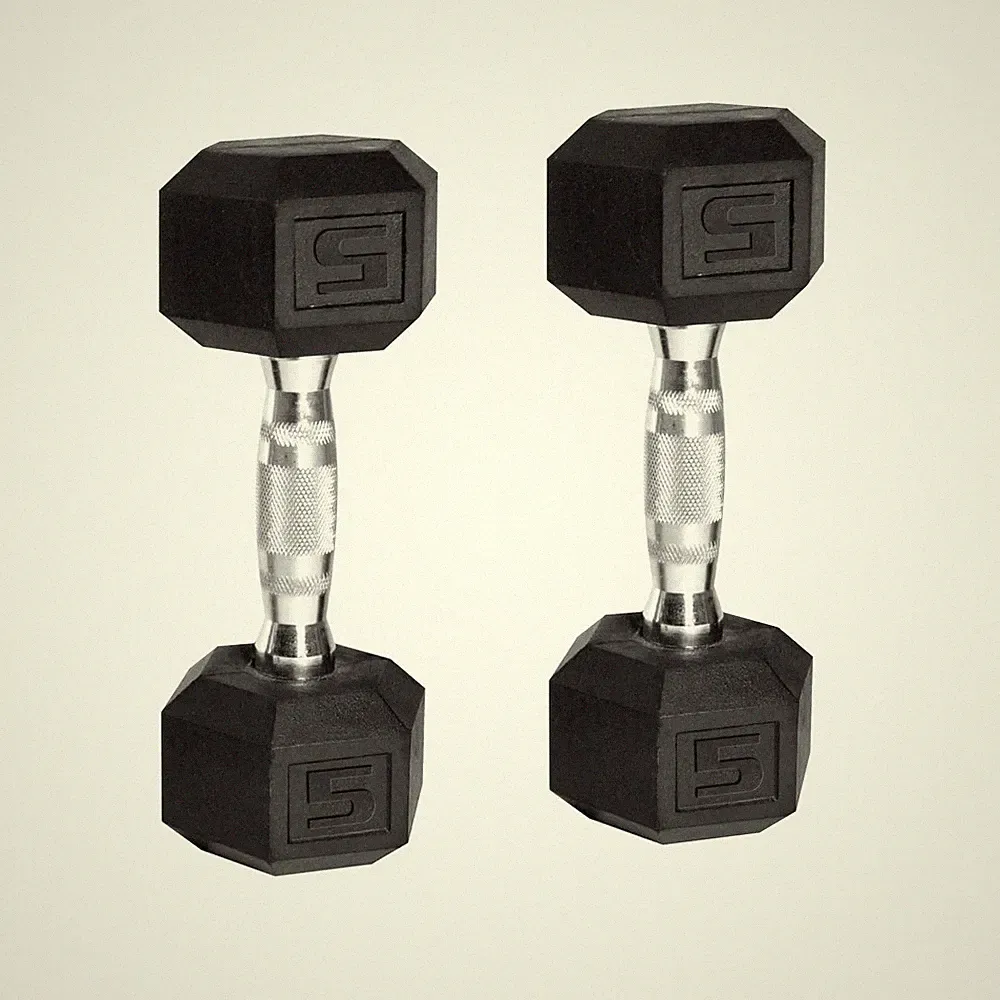 CAP Barbell Rubber-Coated Hex Dumbbells Set of 2 Fitness Weight Lifting Curl
