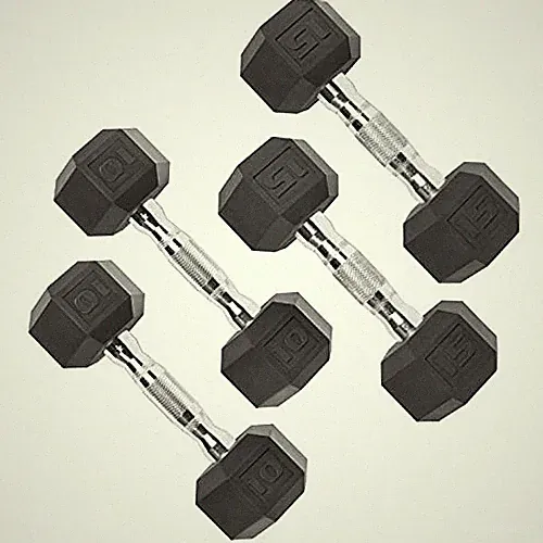 CAP BARBELL SET OF COATED HEX DUMBBELL WEIGHT SDRSIS-50LB - - Scratch & Dent