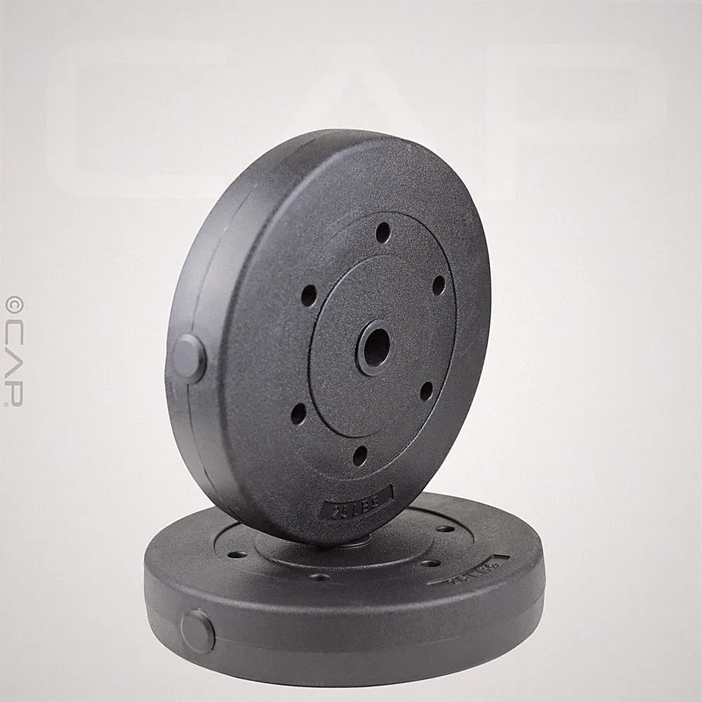 CAP Barbell Standard Vinyl Weight Plate Set, 50 lb (25 lb x 2)