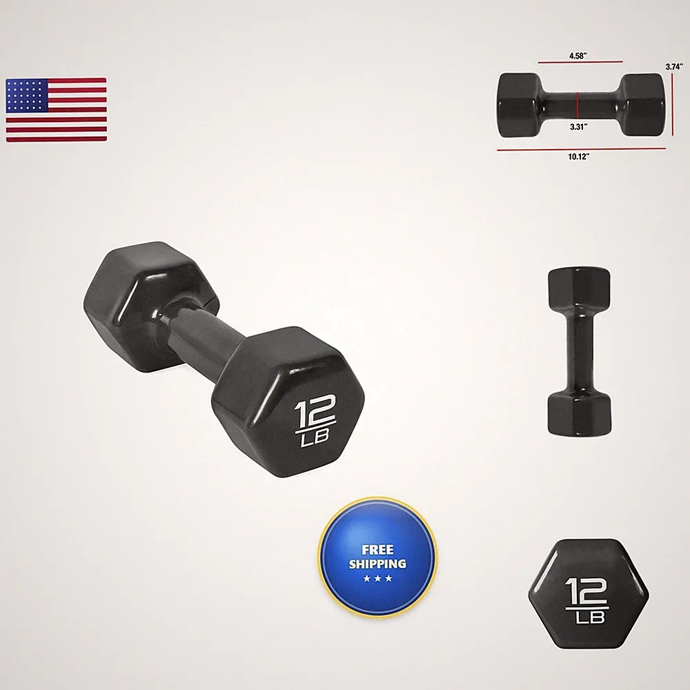 Cap Barbell Vinyl Coated Dumbbell 12 lb Single