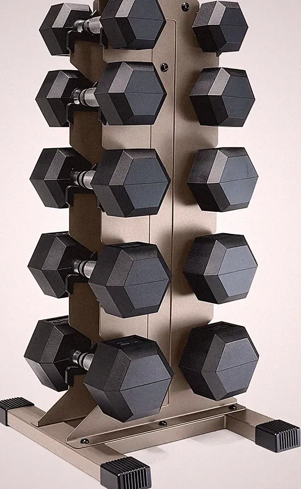 CAP Dumbbell Set with Rack, Rubber Coated Hex Free Weight Set | 100–300 Lb Optio