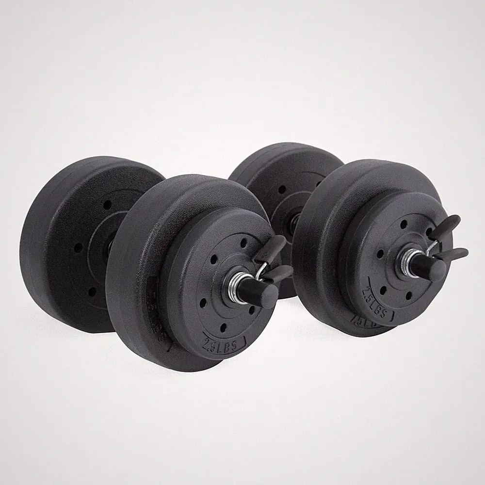 CAP GYM 40 LB Vinyl Dumbbell Set Weight Dumbbells Hand Weights Adjustable