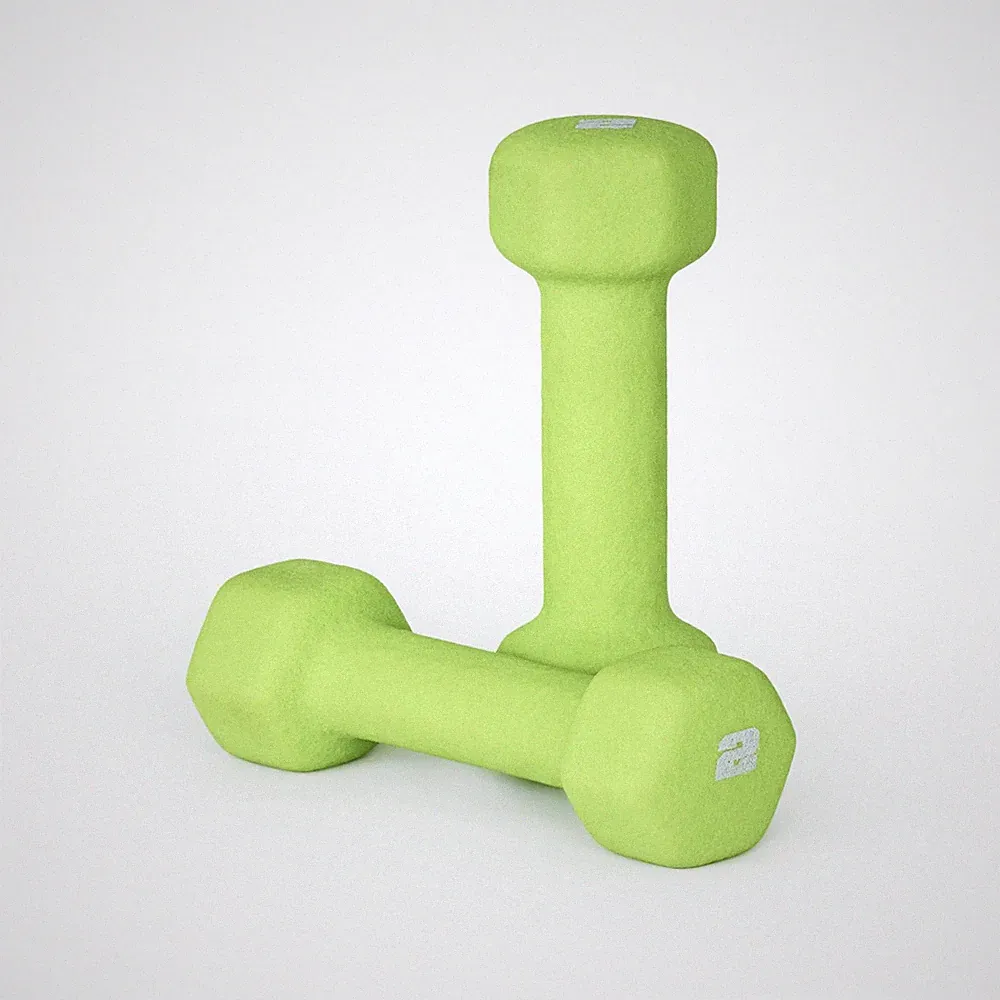 CAP Neoprene Dumbbell Weights, 2 lb Pair, Chartreuse