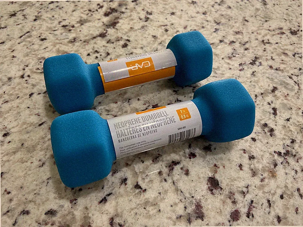 Cap Neoprene Hex Dumbbell Hand Weights Blue Pair of 2lb 0.9kg (4lb Total) NEW