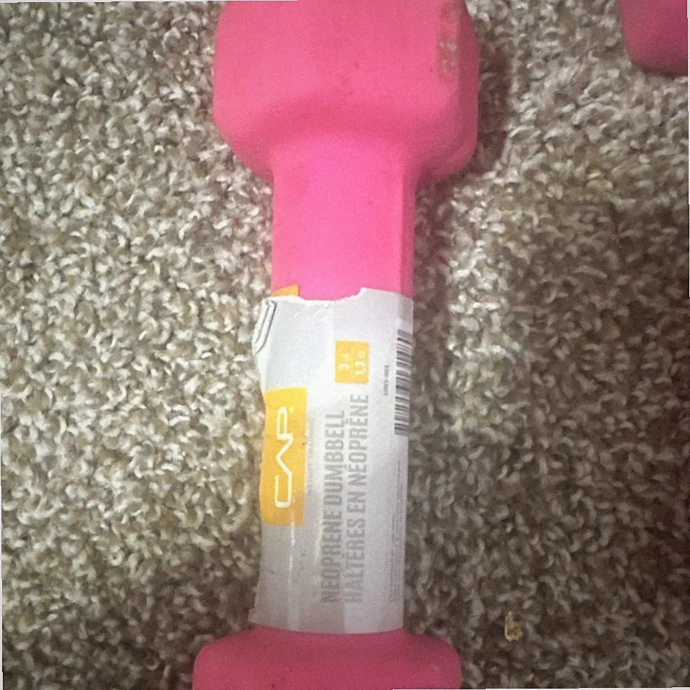 CAP Pink Neoprene Hex Dumbbells 3 lb Set of 2