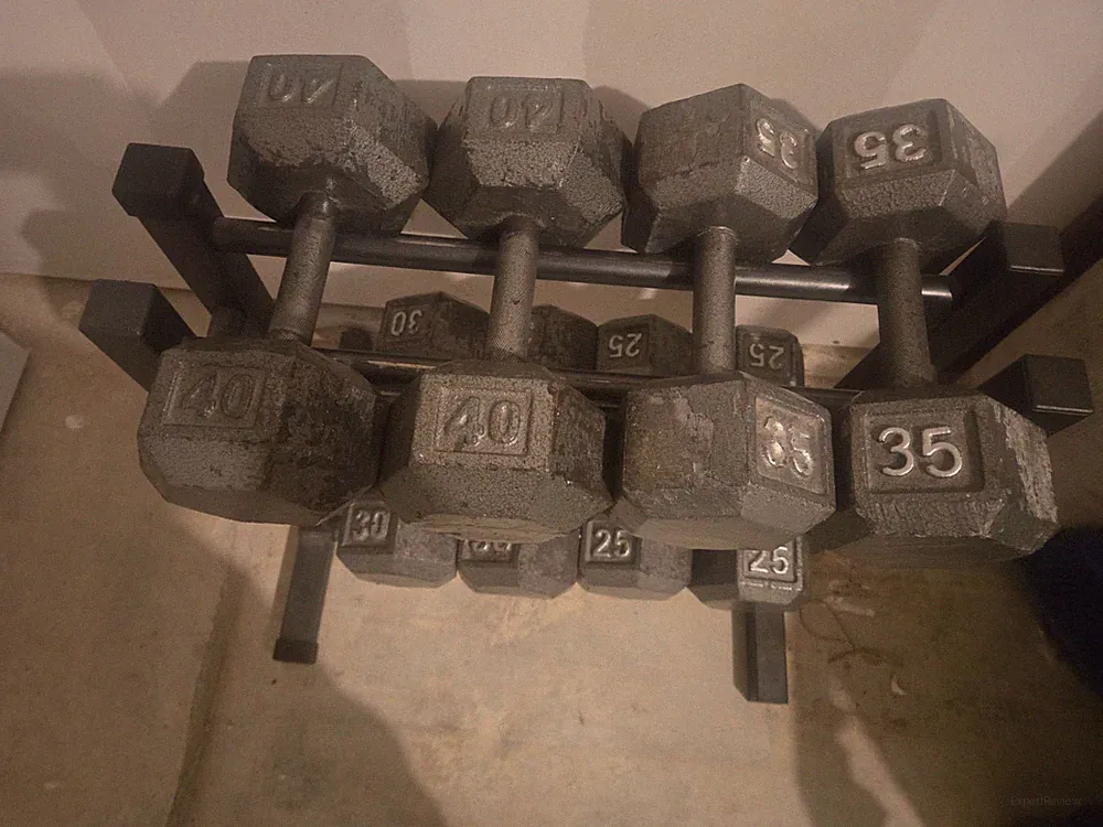 CAP Pro HEX dumbbells set gray 25, 30, 35, 40 lbs. sold as a set