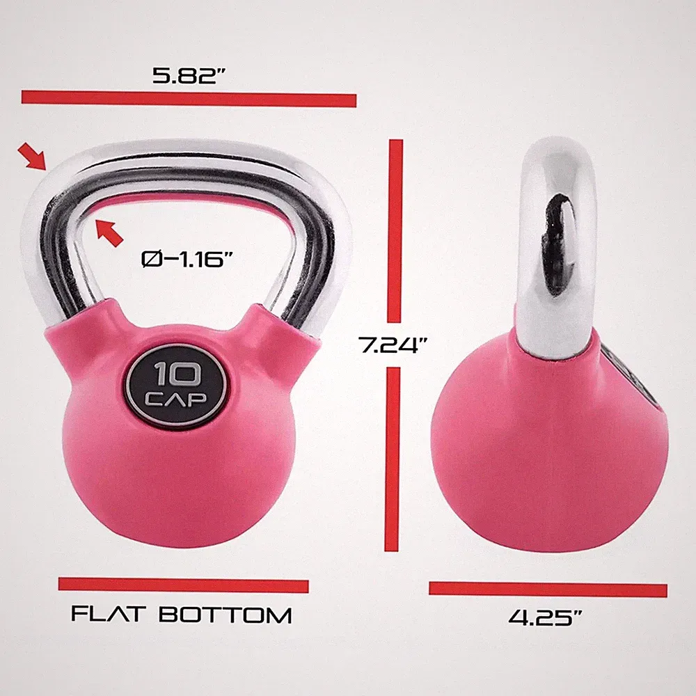 CAP Rubber Coated Cast Iron Kettlebell Single 10 LB Weight Pound Dumbbell NEW