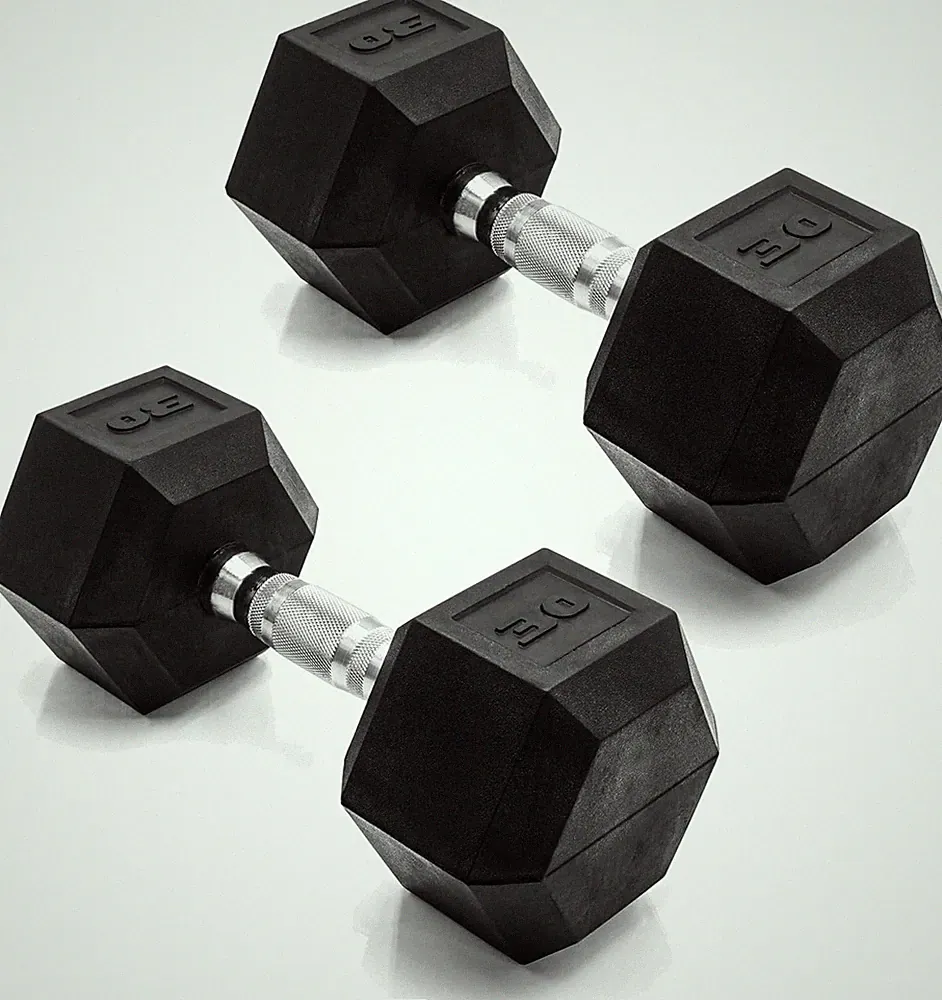CAP Rubber Coated Dumbbell Weights, Free Weights for Home Gym Strength Training
