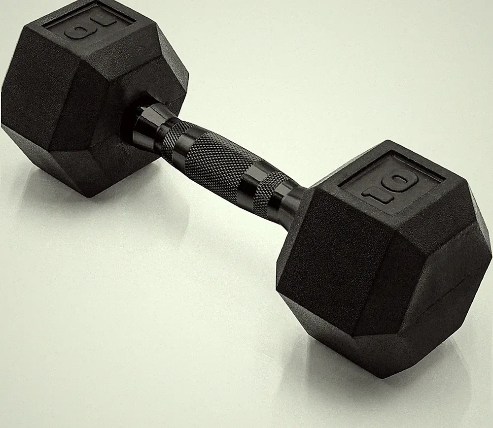 CAP Rubber Coated Hex Dumbbell Weights Free Weights Home Gym Anti Roll