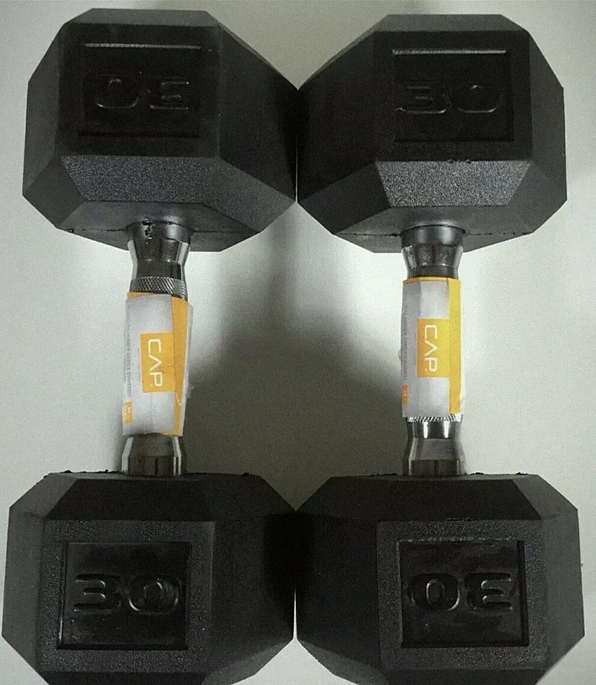 CAP Rubber Hex Dumbbells 10lb , 15lb , 20lb , 25lb , 30lb , 35lb , 40lb CHOICE