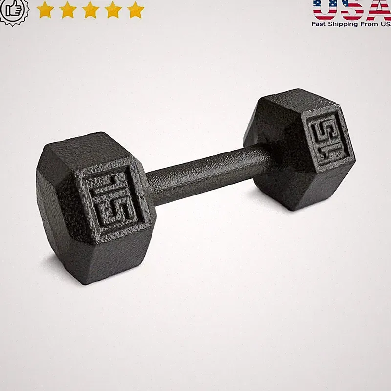 Cast Iron Dumbbell 35lb Heavy Weight Strength Training Fitness Equipment New