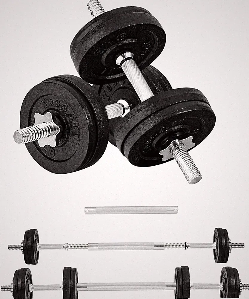 Cast Iron Dumbbell 60lb Adjustable Pair Black DFPW4 Yes4All 60lbs Connector