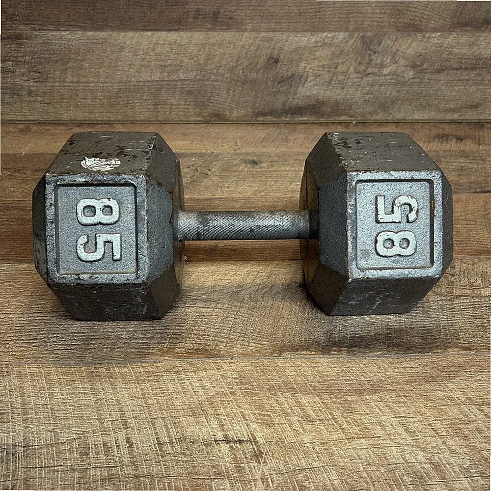 Cast Iron Hex Dumbbell Single 85 lb Weight for Training Fitness-Local Pick Up