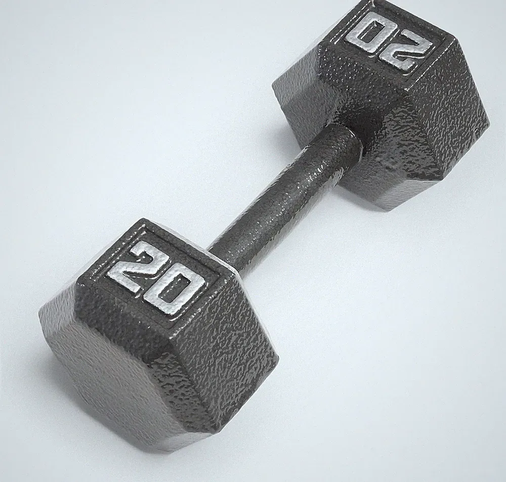 cast iron hex dumbbells