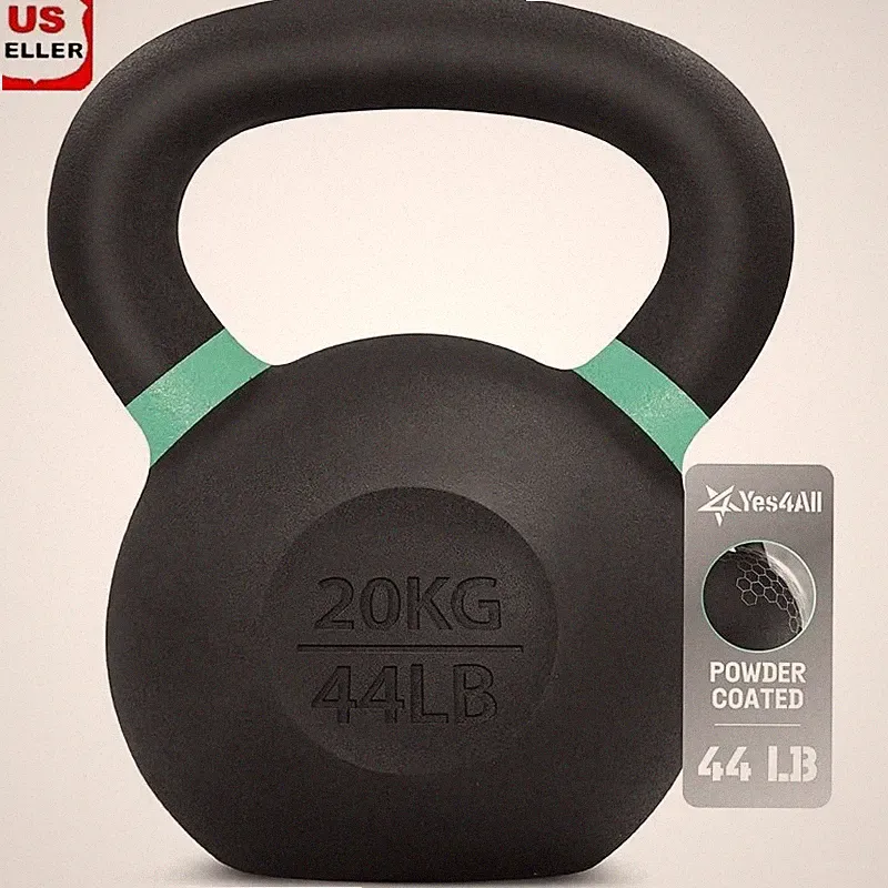 Cast Iron Kettlebell Non-Slip Base Wide Handle Strength Training Weight New
