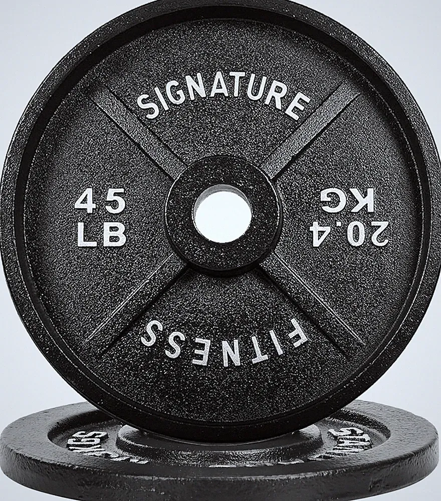 Cast Iron Olympic Barbell 2-inch Weight Plates Weightlifting 2.5 - 45lb Pairs
