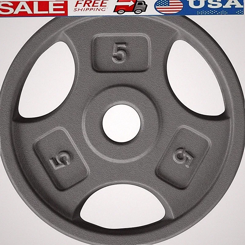 Cast Iron Weight Plates 1 Inch Dumbbell Barbell Plates Set Strength Training 5LB