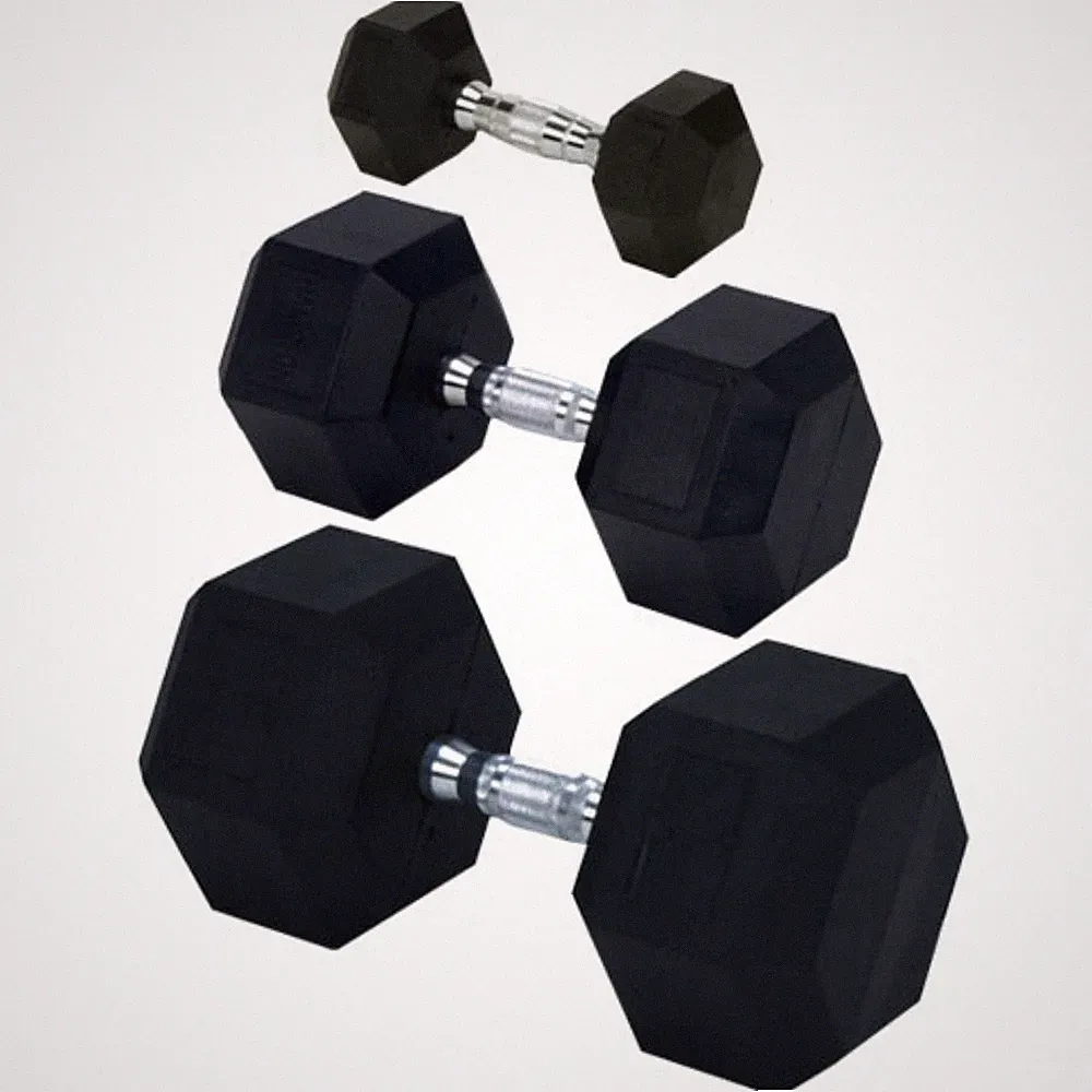 Champion Barbell Rubber Encased Solid Hex Dumbbell 5-Pound
