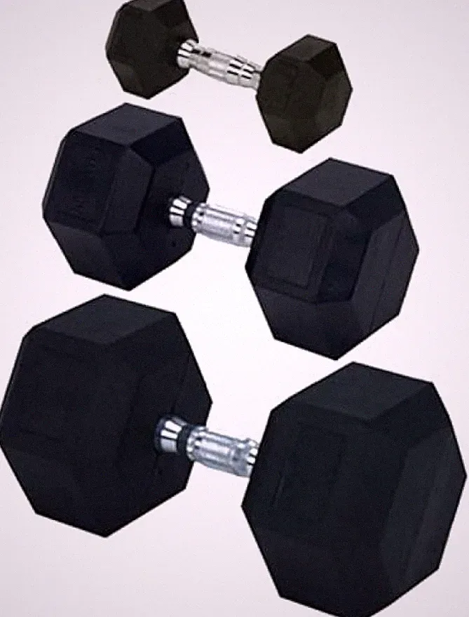 Champion Barbell Rubber Encased Solid Hex Dumbbell