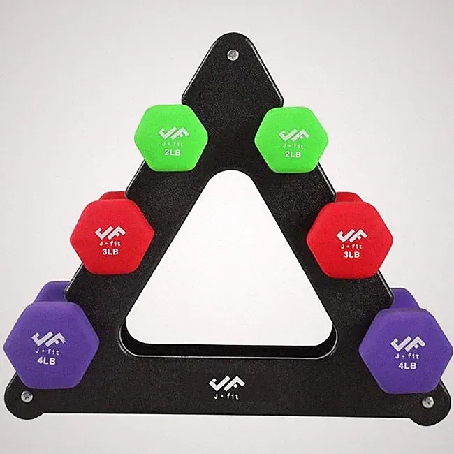 Champion Sports J-DBSTL20 20 lbs Dumbbell Set with Storage Rack Stand
