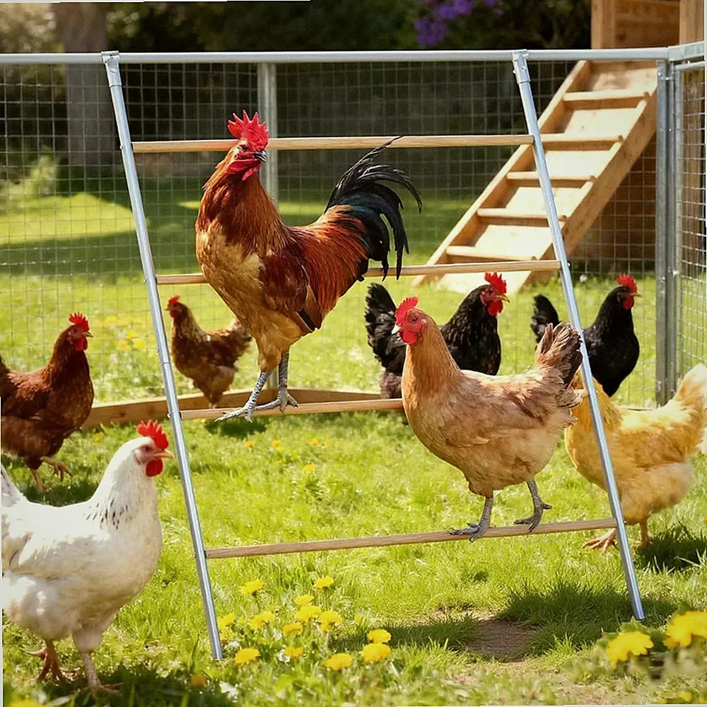 Chicken Coop Roosting Bars 55.1" L - Easy Access Chicken Ladder Included