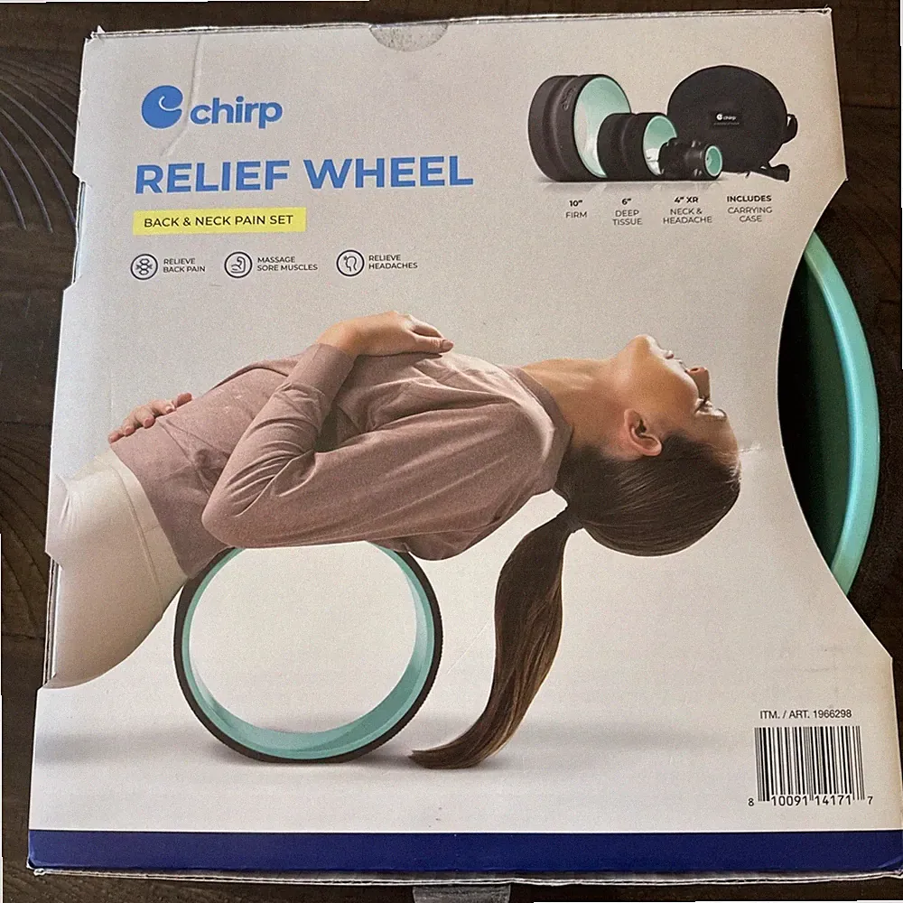 Chirp Relief Wheel - Back & Neck Pain Set 3 Pack with Travel Carrying Case NEW