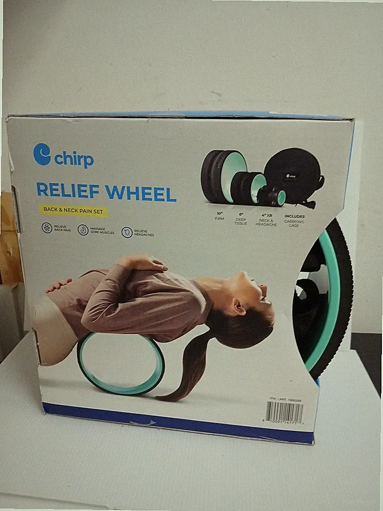 Chirp Wheel, 3 Pack with Travel Carrying Case, New Back Neck Pain Relief Roller