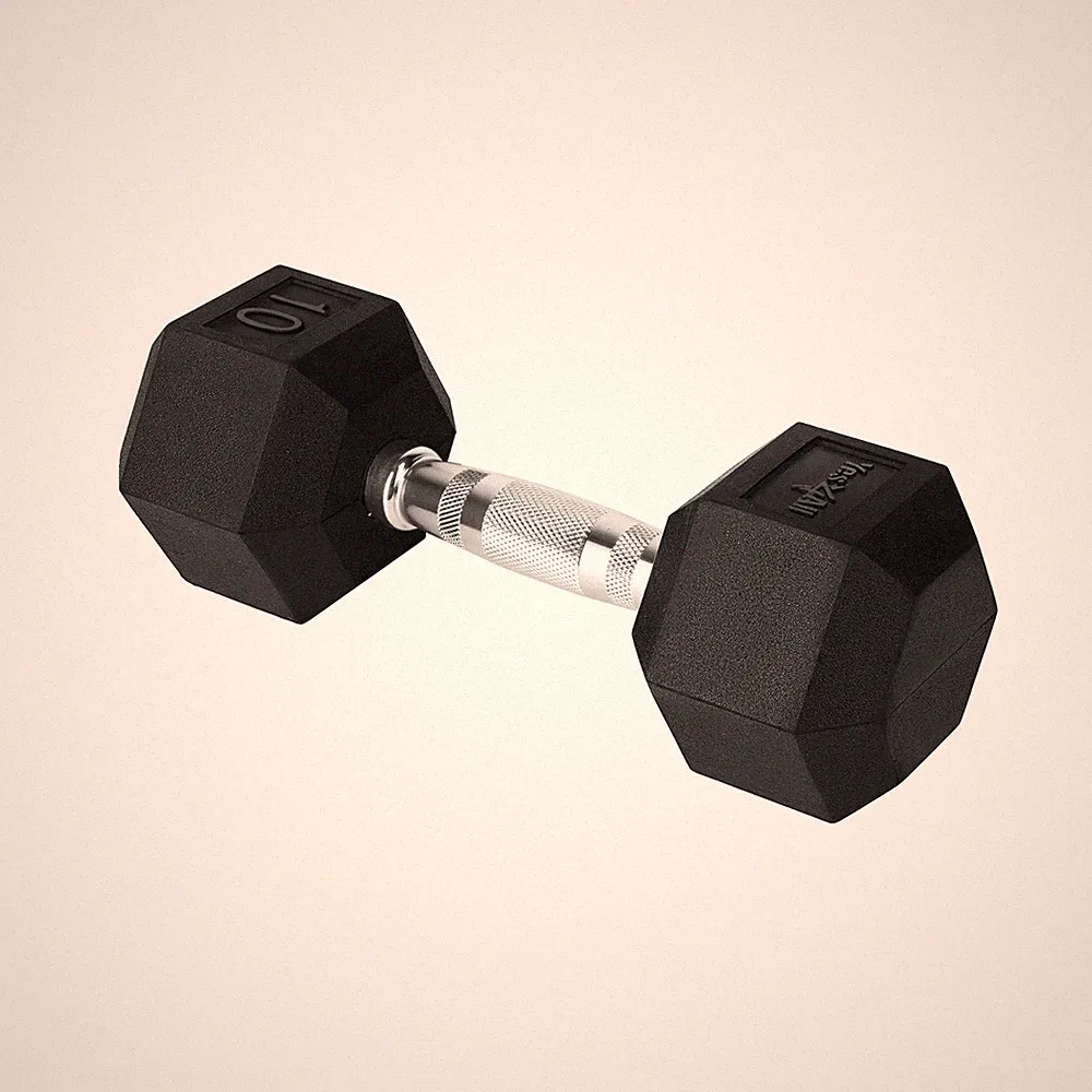 Chrome grip encased hex dumbbells hand weights 5 to 50 lbs