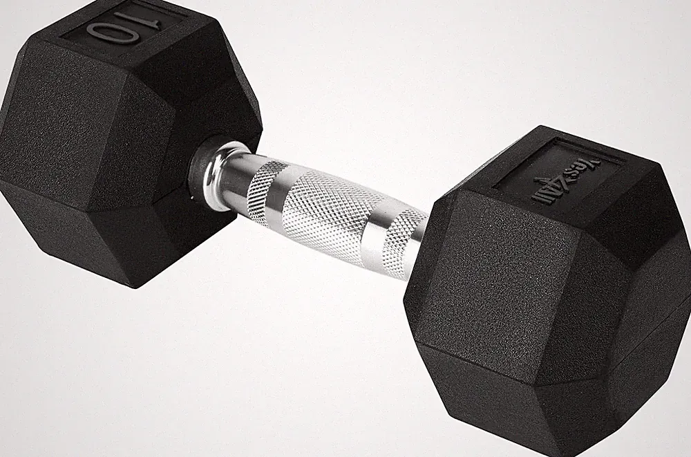 Chrome Grip Encased Hex Dumbbells – Hand Weights W/ Anti-Slip 5-50 LBS Single