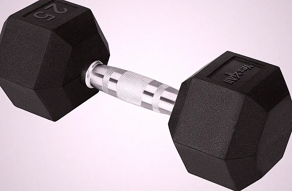 Chrome Grip Encased Hex Dumbbells – Hand Weights with Anti-Slip 5-50 LB