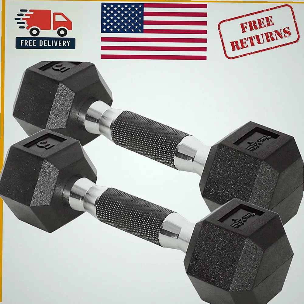 Rubber Hex Dumbbells