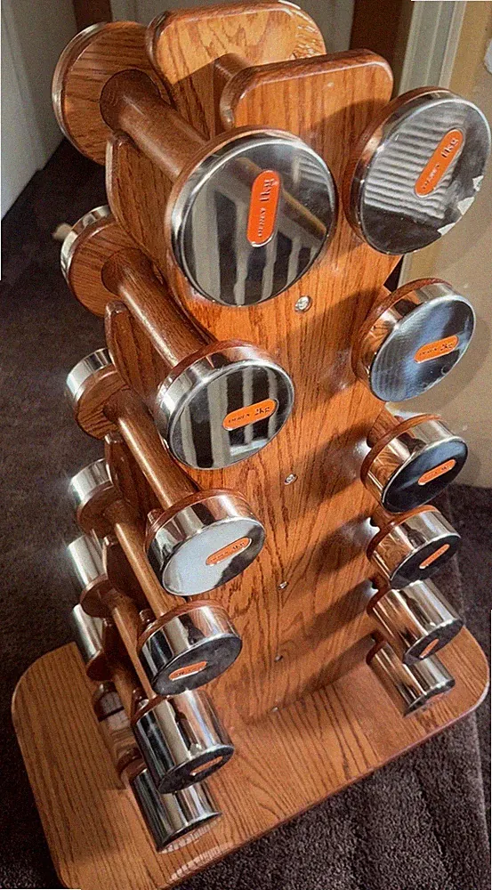 CHROME WOOD DEREN HANDMADE Dumbbells Wooden Rack Set 1-10 kg 1 2 3 4 8 10 KG!🍊