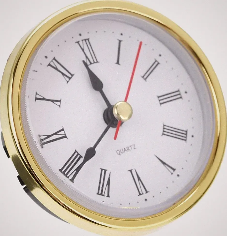 Classic Clock Craft Quartz Movement 2-1/2 (65mm) Round Clocks Head Insert Roman