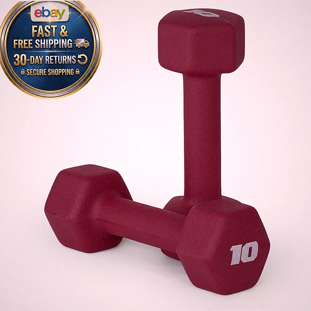 Color Series Neoprene Dumbbell Pair, Crimson, 10 lb 10 Crimson