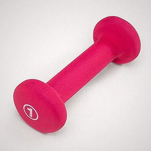 Colored Neoprene Dumbbell (Sold in Singles or Set) A. Fuchsia - 1lb - Single